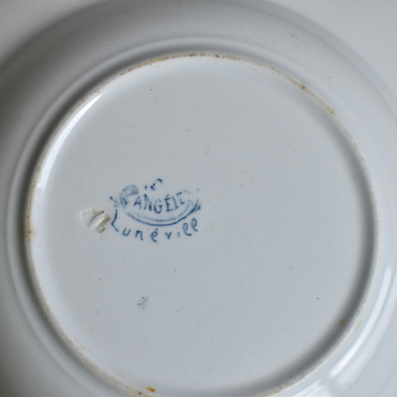 Antique deep plate Luneville Angèle E
