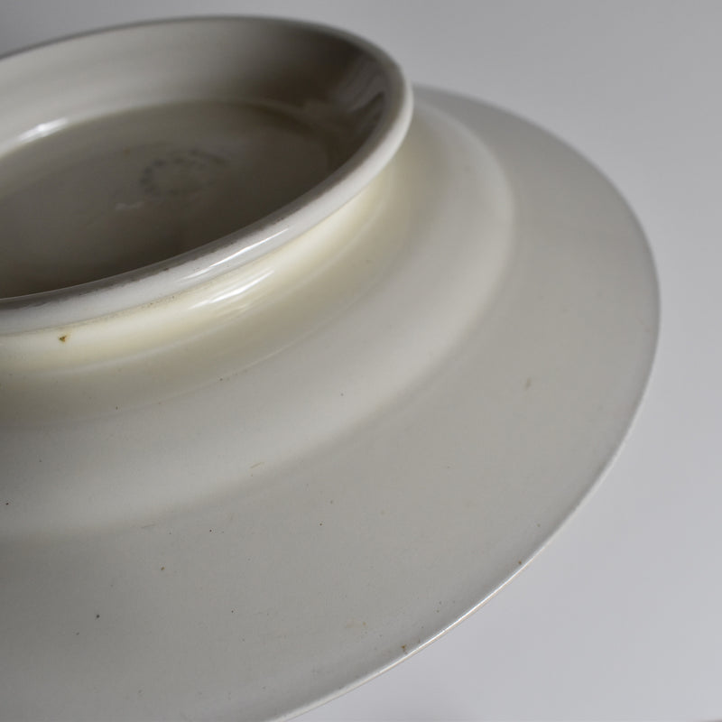 Vintage pedestal plate Creil-Montereau Printemps