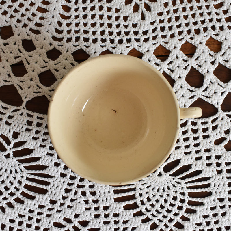 Antique Cup Sarreguemines "Flower Rim" C