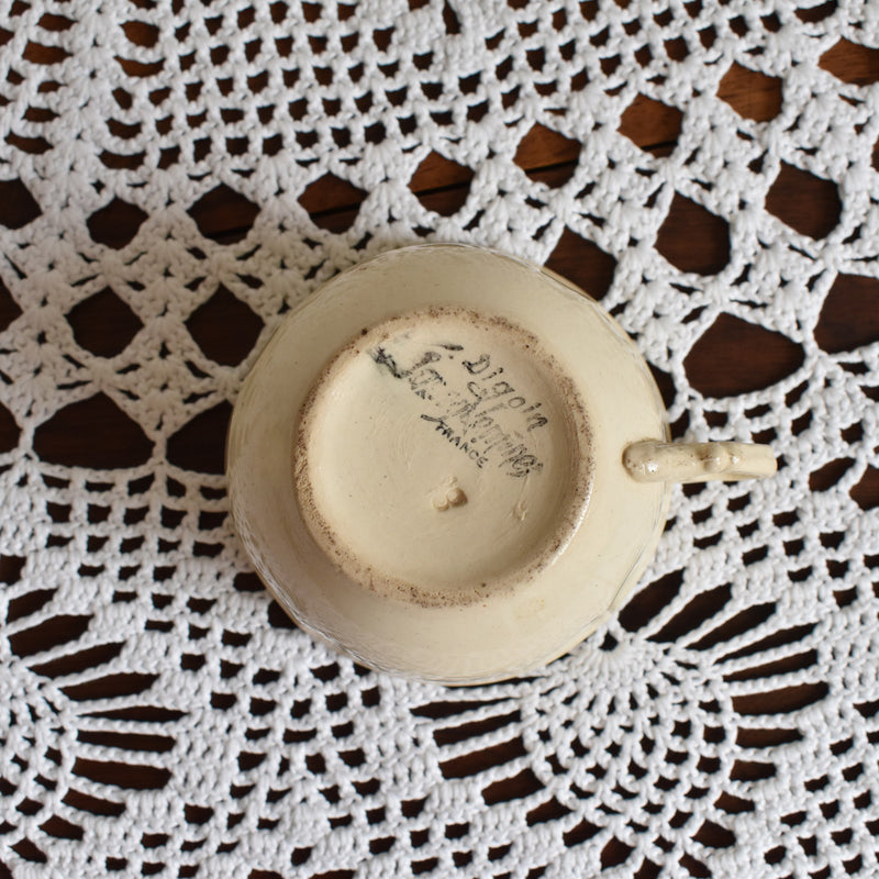 Antique Cup Sarreguemines "Flower Rim" C