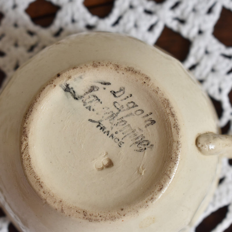 Antique Cup Sarreguemines "Flower Rim" C