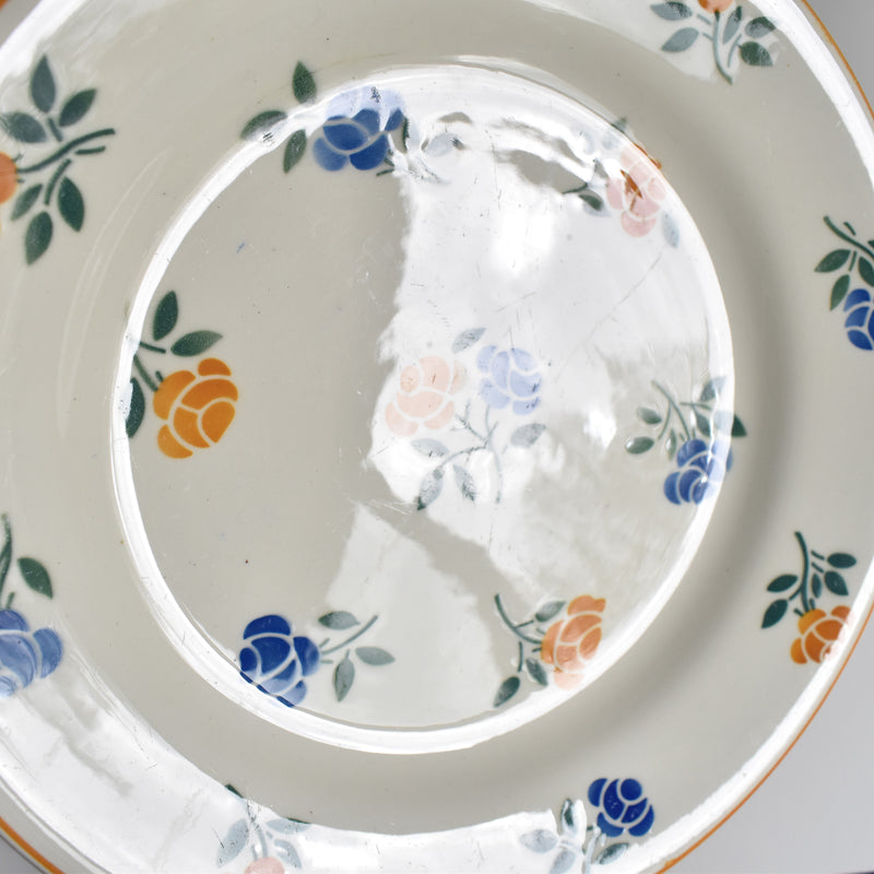 Vintage pedestal plate Creil-Montereau Printemps