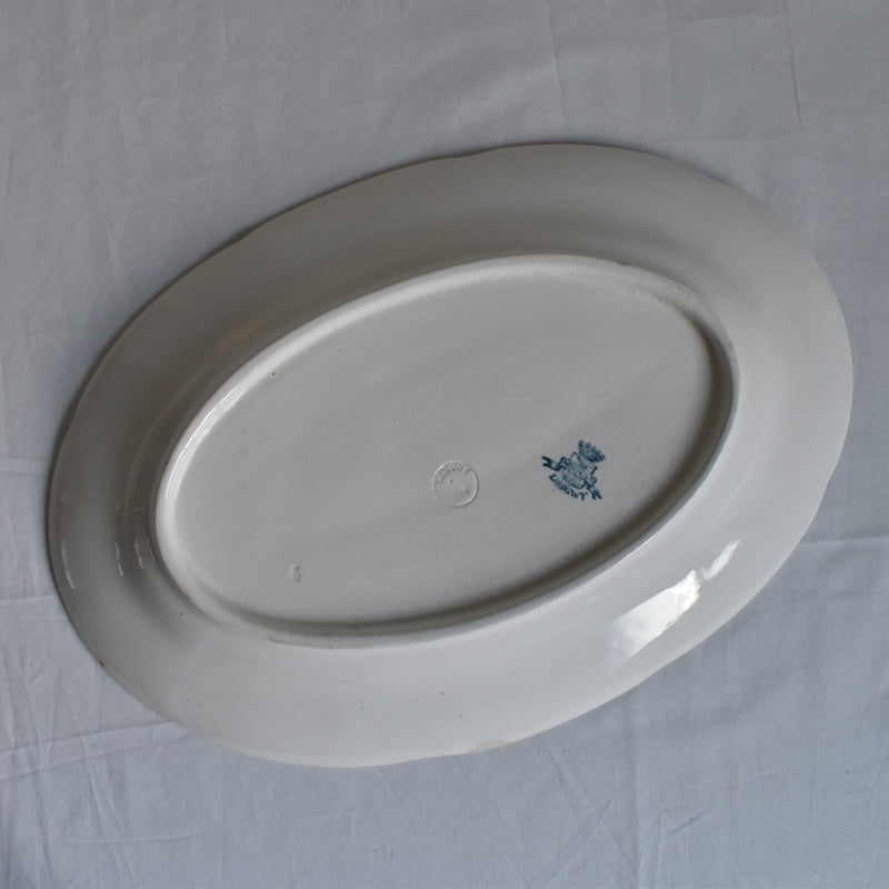 Antique Oval Platter Longwy Muguet (Lily of the Valley)