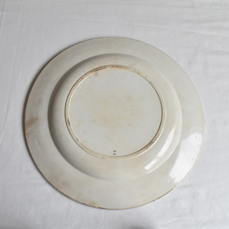Antique Large Round Plate, Saint-Amand, A. Lebacqz & M. Bouchart (large)