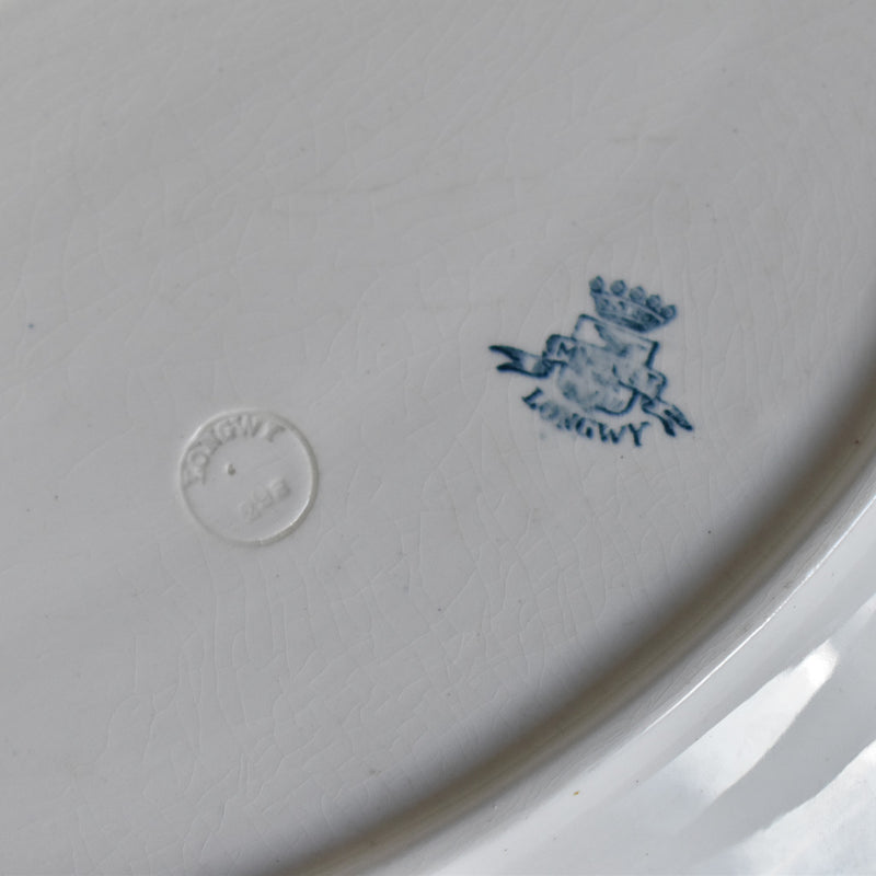 Antique Oval Platter Longwy Muguet (Lily of the Valley)