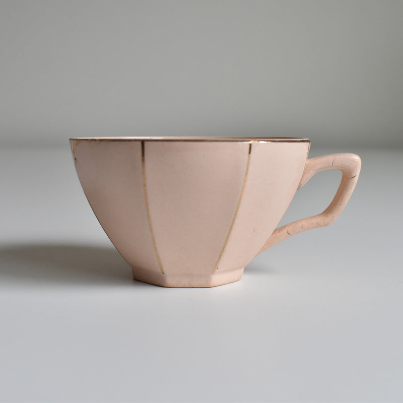 Vintage Coffee Cup Digoin & Sarreguemines Octogonal Gold A
