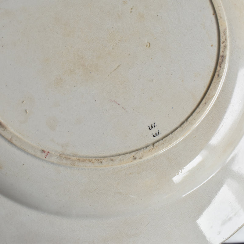 Antique Large Round Plate, Saint-Amand, A. Lebacqz & M. Bouchart (large)