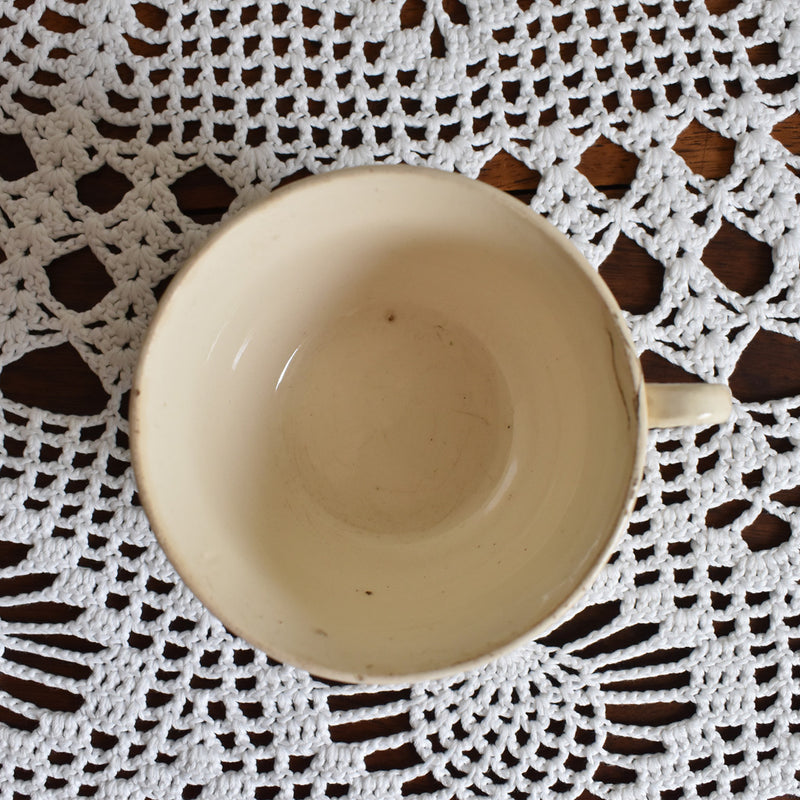 Antique Cup Sarreguemines Flower Rim B