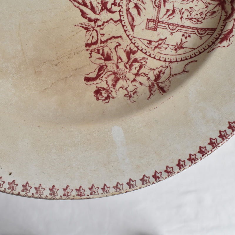Antique Large Round Plate, Saint-Amand, A. Lebacqz & M. Bouchart (large)