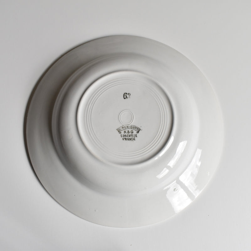 Antique Deep Plate K&G Lunéville Monique A