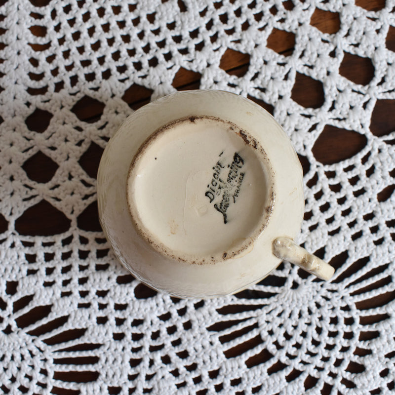 Antique Cup Sarreguemines Flower Rim B