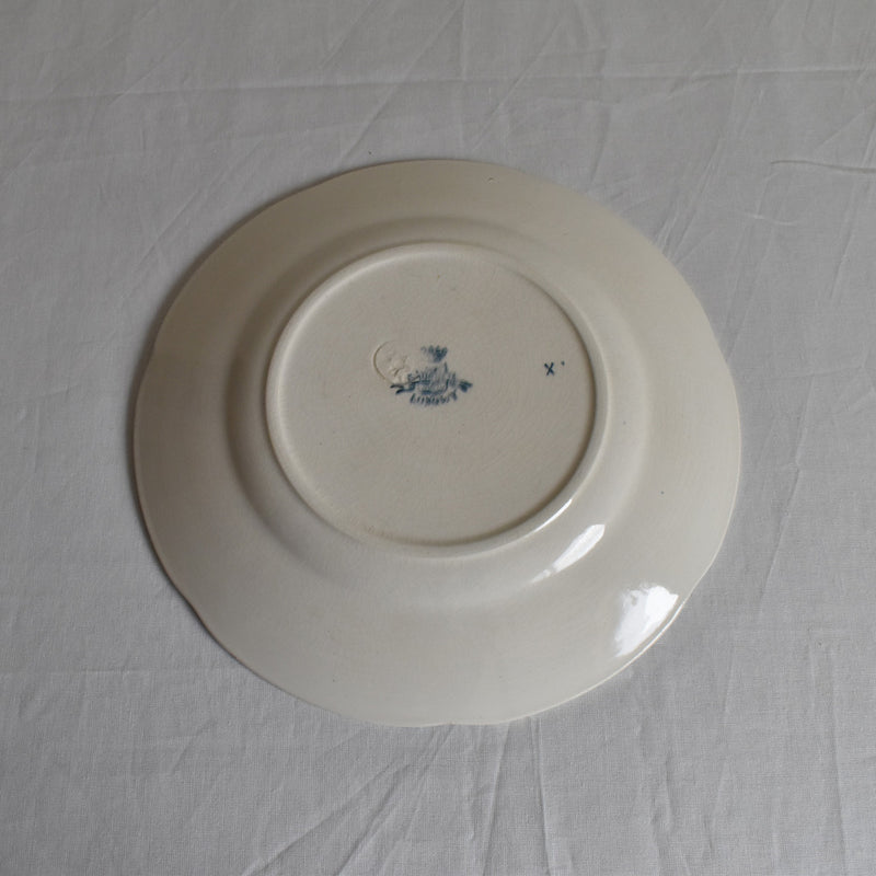 Antique Dessert Plate, Longwy, Muguet (Lily of the Valley), H