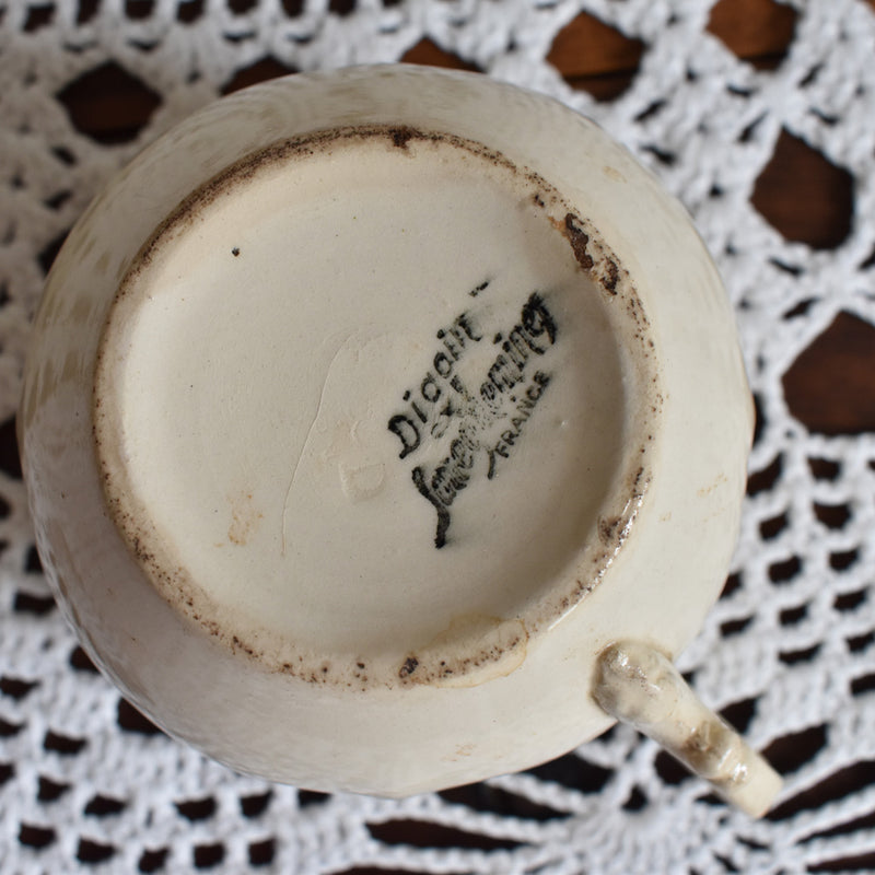 Antique Cup Sarreguemines Flower Rim B
