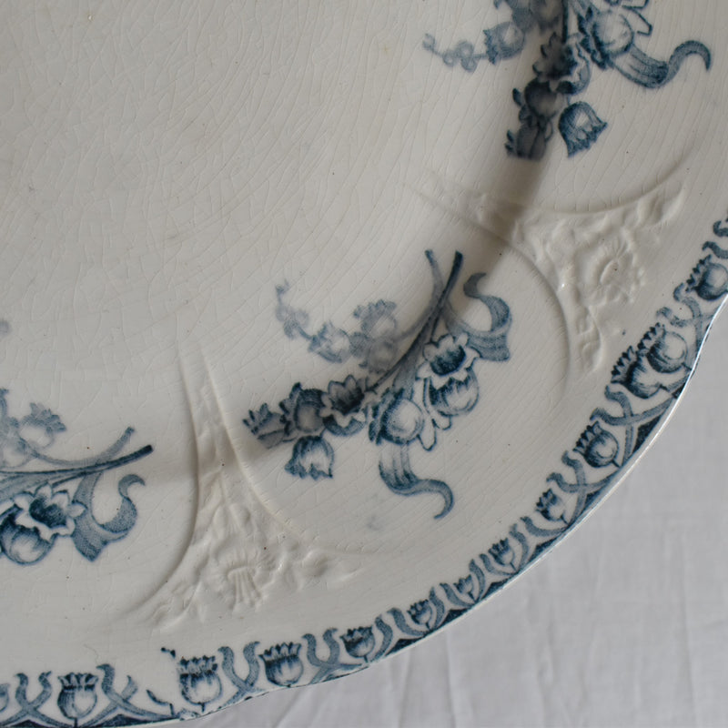 Antique Dessert Plate, Longwy, Muguet (Lily of the Valley), H