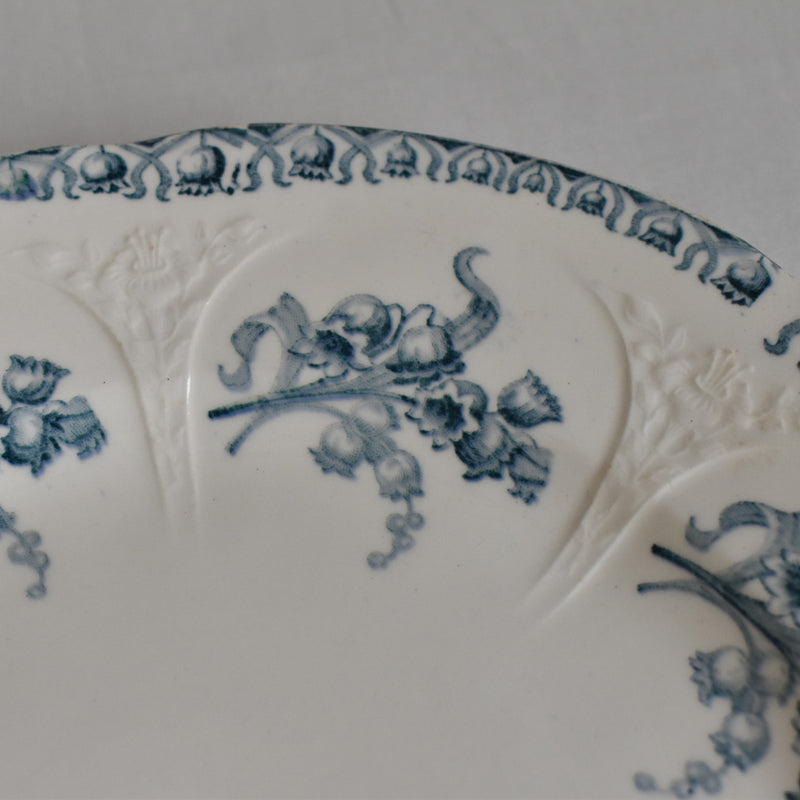 Antique Dessert Plate - Longwy Muguet (Lily of the Valley) A