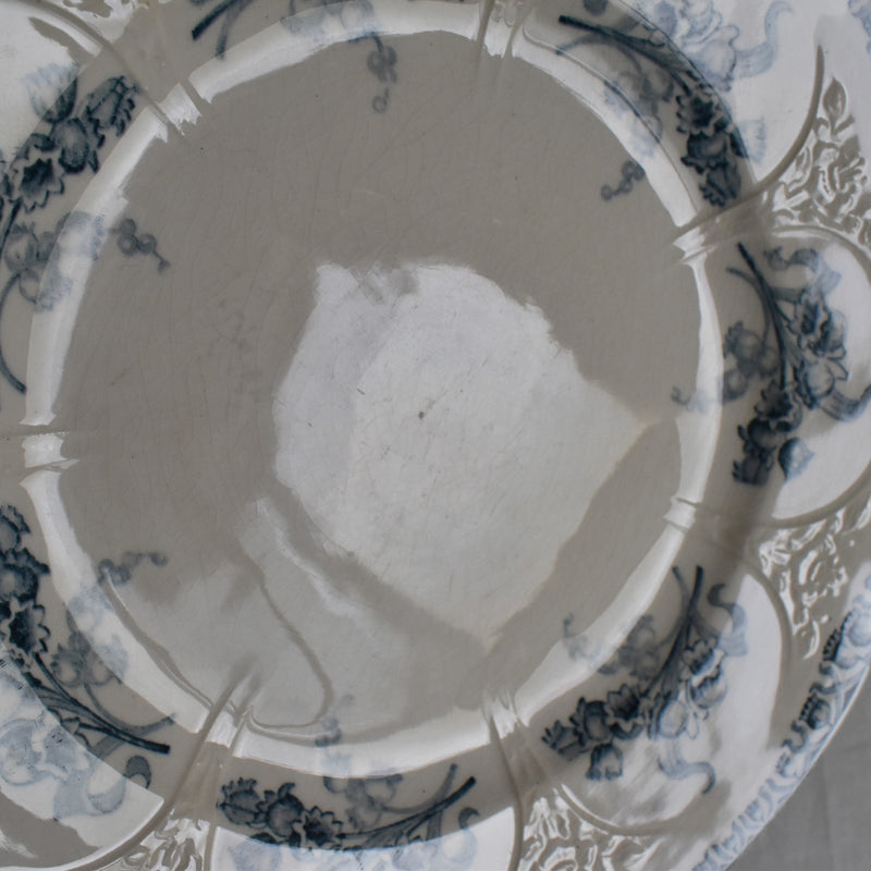 Antique Dessert Plate, Longwy, Muguet (Lily of the Valley), H
