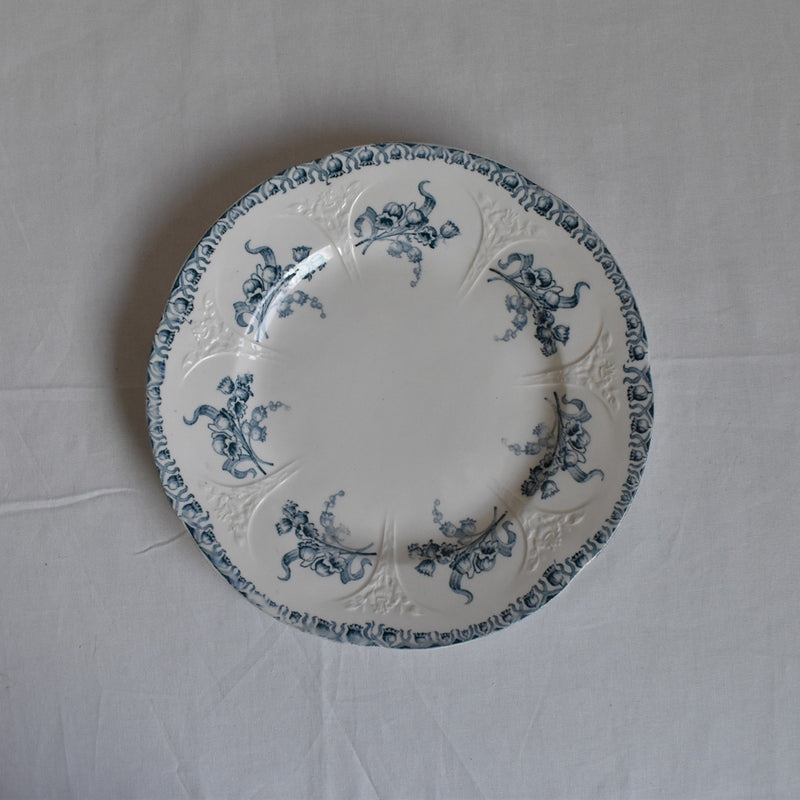 Antique Dessert Plate, Longwy Muguet (Lily of the Valley) B