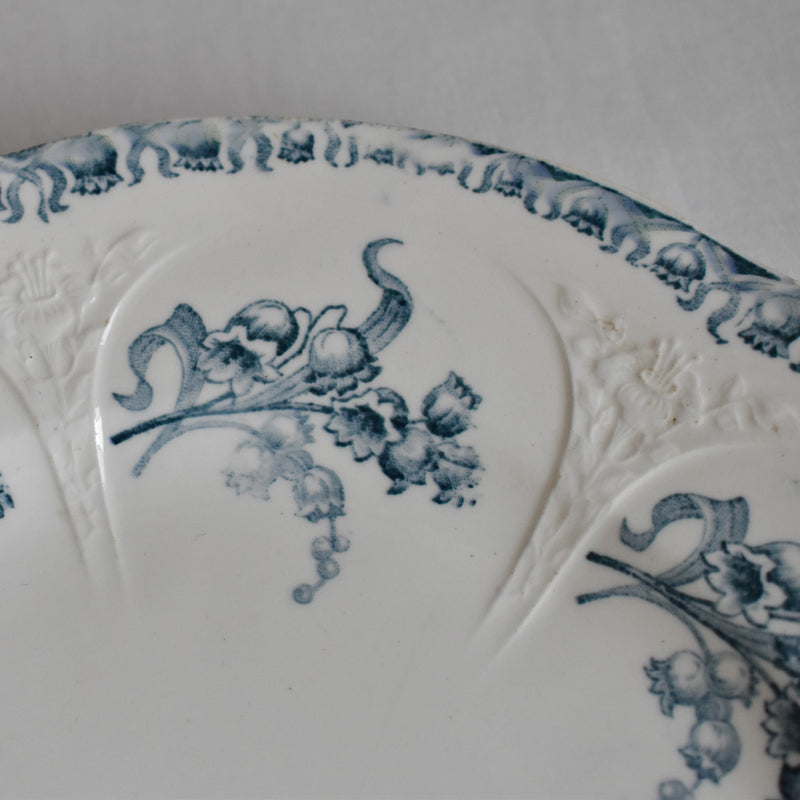 Antique Dessert Plate, Longwy Muguet (Lily of the Valley) B