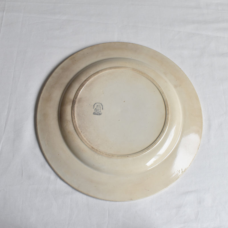 Antique Round Large Plate, Saint-Amand, A. Lebacqz & M. Bouchart (Small)