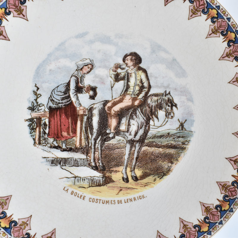 Antique Decorative Plate U&C Sarreguemines La Bolée costume de Lenrick