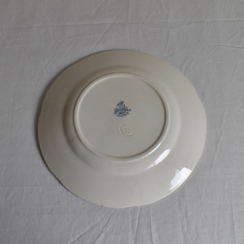 Antique dessert plate, Longwy Muguet (lily of the valley) G