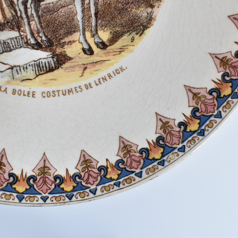 Antique Decorative Plate U&C Sarreguemines La Bolée costume de Lenrick