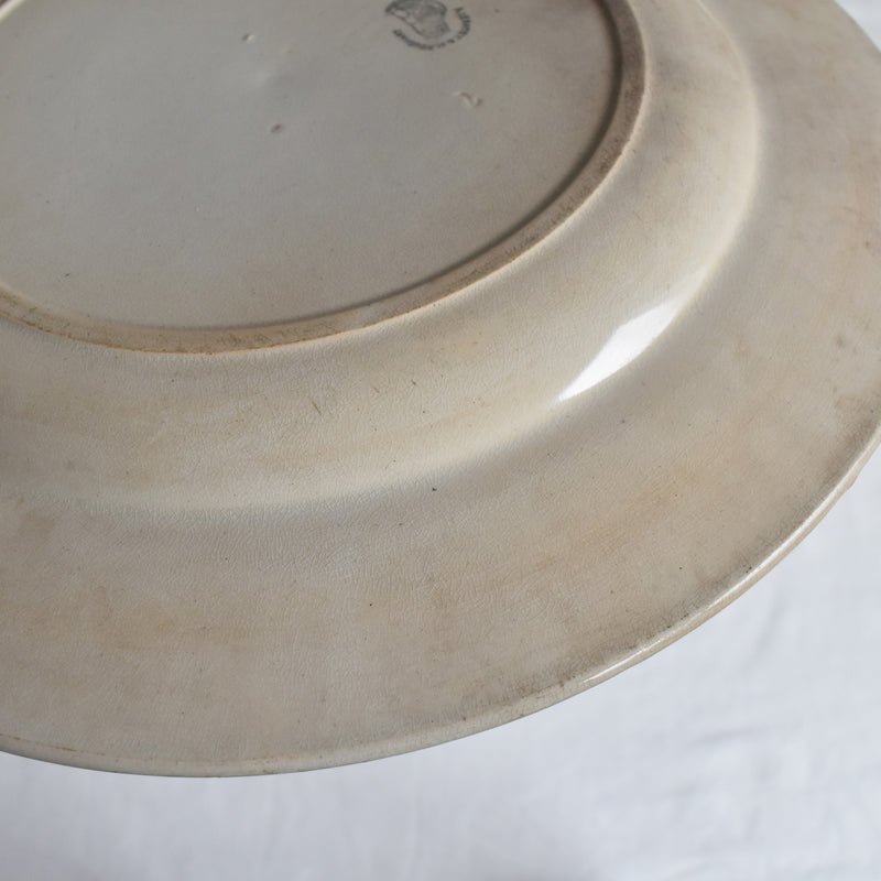 Antique Round Large Plate, Saint-Amand, A. Lebacqz & M. Bouchart (Small)