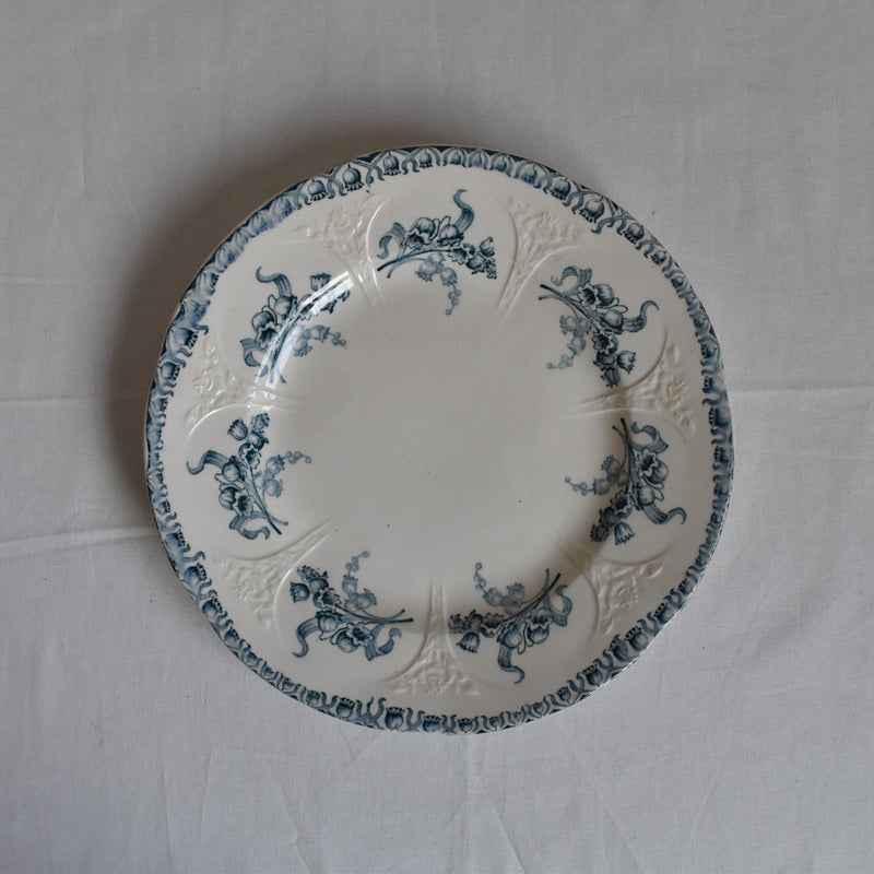 Antique Dessert Plate Longwy Muguet (Lily of the Valley) C