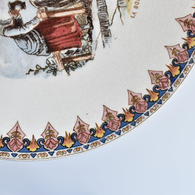 Antique Decorative Plate U&C Sarreguemines La Bolée costume de Lenrick