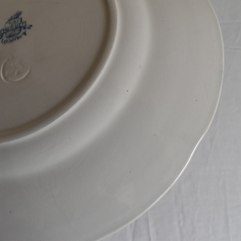 Antique dessert plate, Longwy Muguet (lily of the valley) G