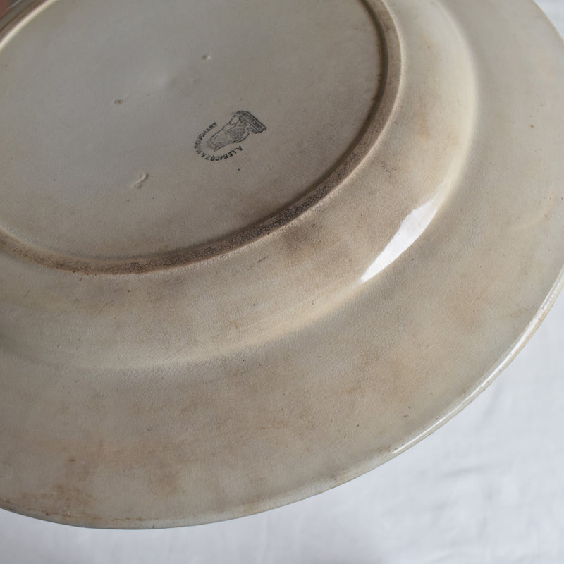 Antique Round Large Plate, Saint-Amand, A. Lebacqz & M. Bouchart (Small)