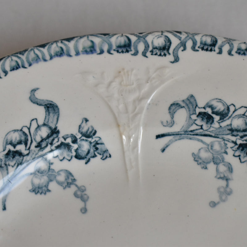 Antique Dessert Plate Longwy Muguet (Lily of the Valley) C