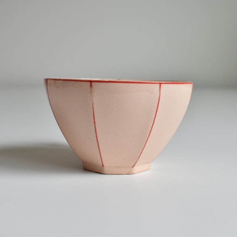 Vintage Coffee Cup Digoin & Sarreguemines Octogonal Red C