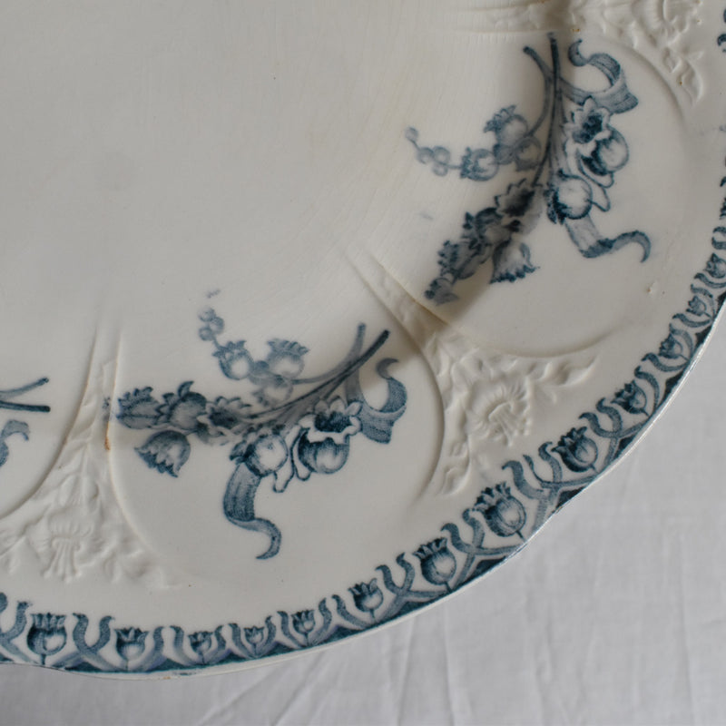 Antique dessert plate, Longwy Muguet (lily of the valley) G