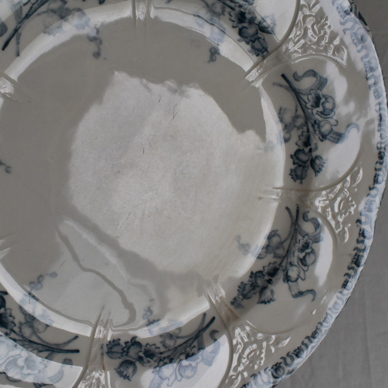 Antique dessert plate, Longwy Muguet (lily of the valley) G
