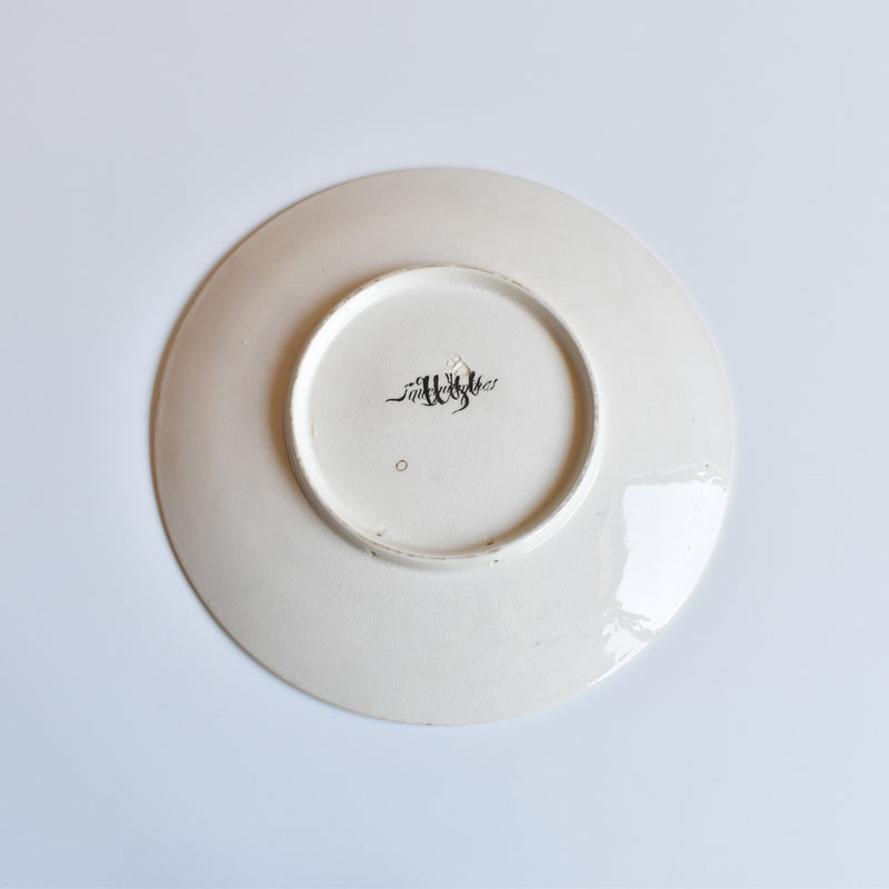 Antique decorative plate U&C Sarreguemines Les courses Finistere