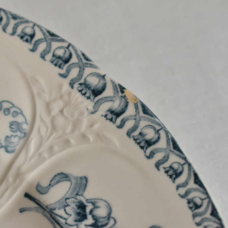Antique Plate, Longwy, Muguet (Lily of the Valley) A