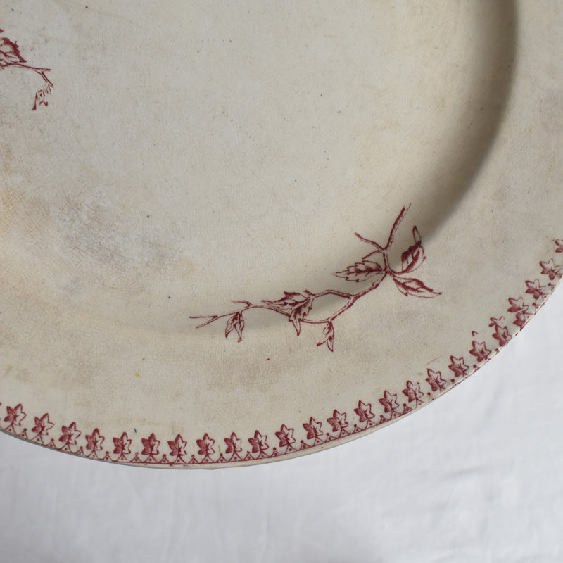Antique Round Large Plate, Saint-Amand, A. Lebacqz & M. Bouchart (Small)