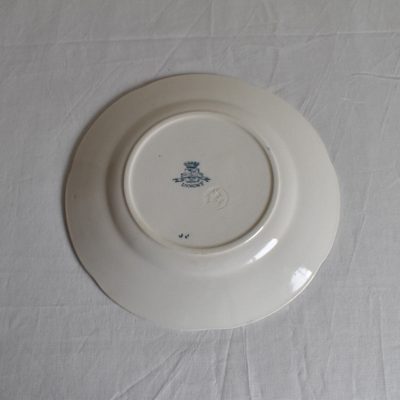 Antique dessert plate, Longwy, Muguet (lily of the valley), F