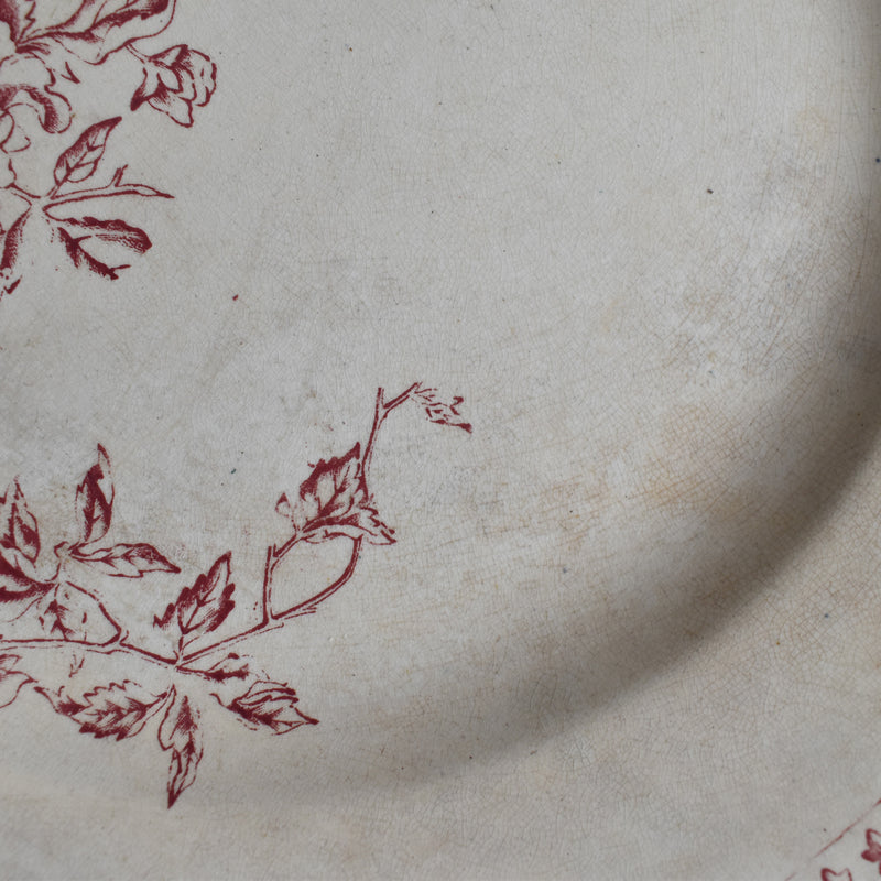 Antique Round Large Plate, Saint-Amand, A. Lebacqz & M. Bouchart (Small)