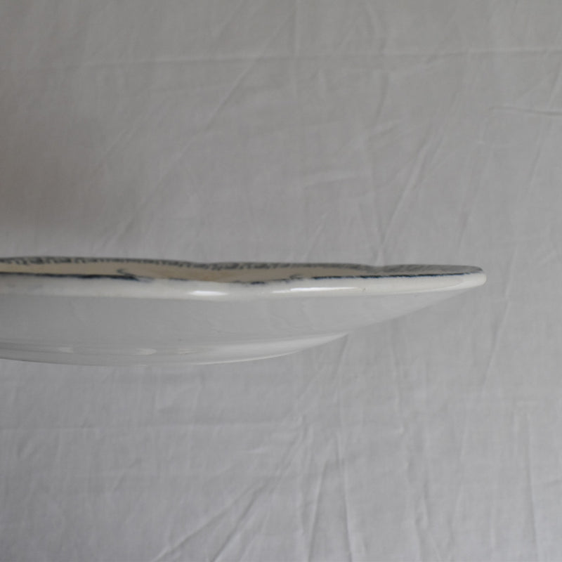 Antique dessert plate, Longwy, Muguet (lily of the valley), F