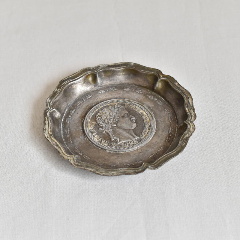 ヴィンテージピューター ミニプレート　ナポレオン