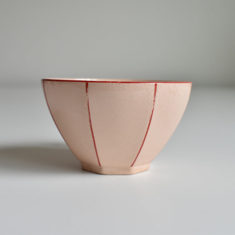 Vintage Digoin & Sarreguemines Octagonal Red Coffee Cup A