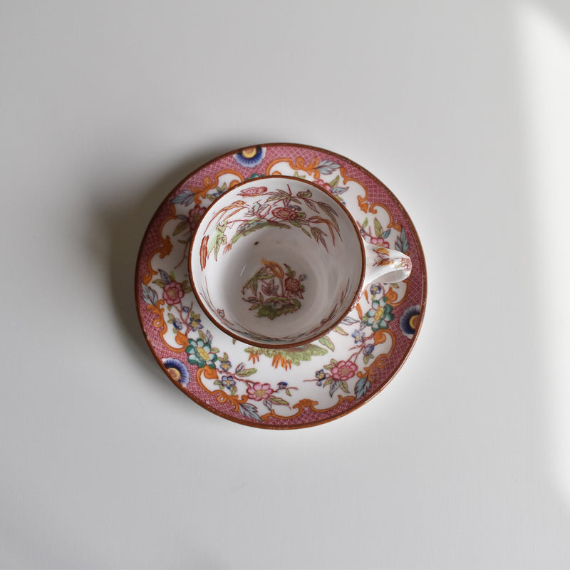 Antique Coffee Cup & Saucer, Sarreguemines Minton 216 D