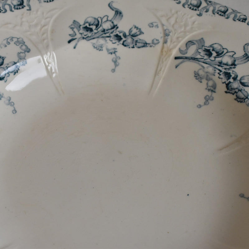 Antique Deep Plate, Longwy Muguet (Lily of the Valley) A