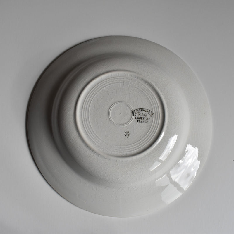 Antique Deep Plate K&G Luneville Monique C