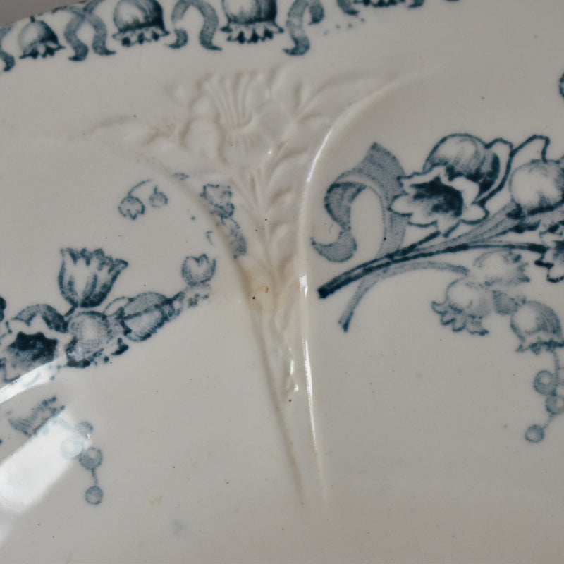 Antique Deep Plate, Longwy Muguet (Lily of the Valley) A