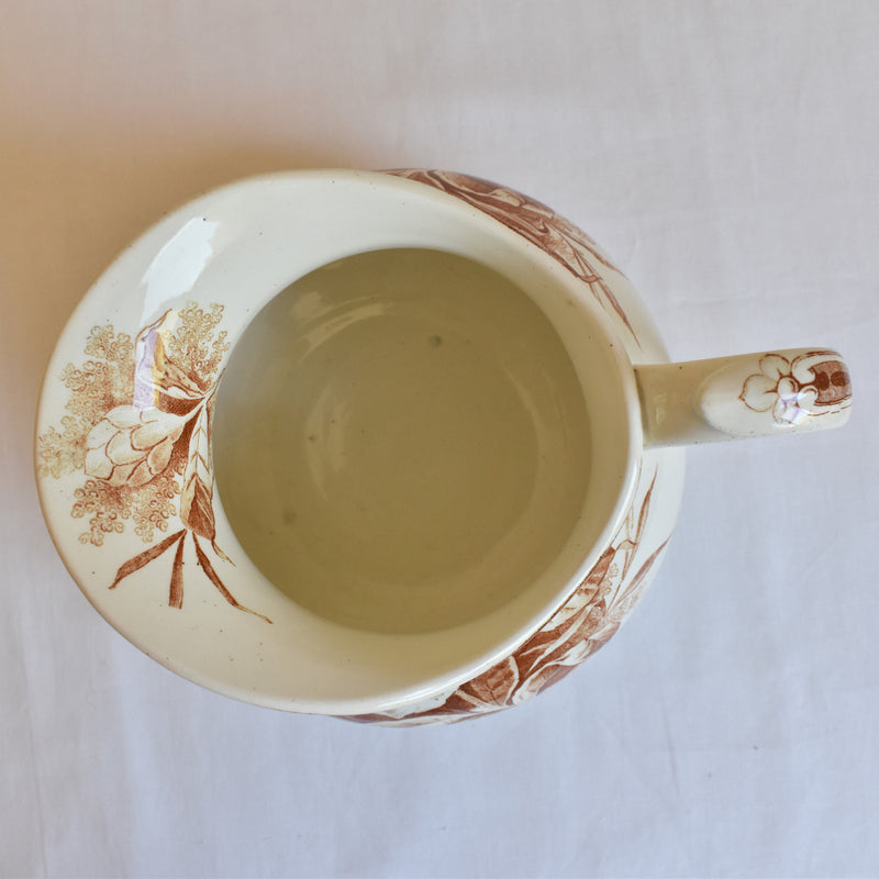 Antique Pitcher Creil et Montereau Camélia