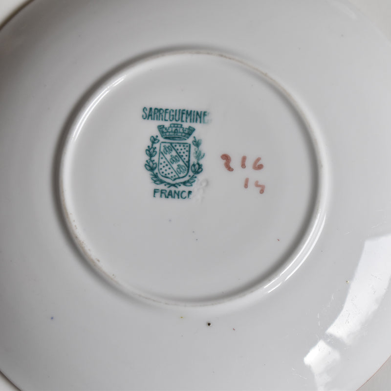Antique Coffee Cup & Saucer, Sarreguemines Minton 216 D