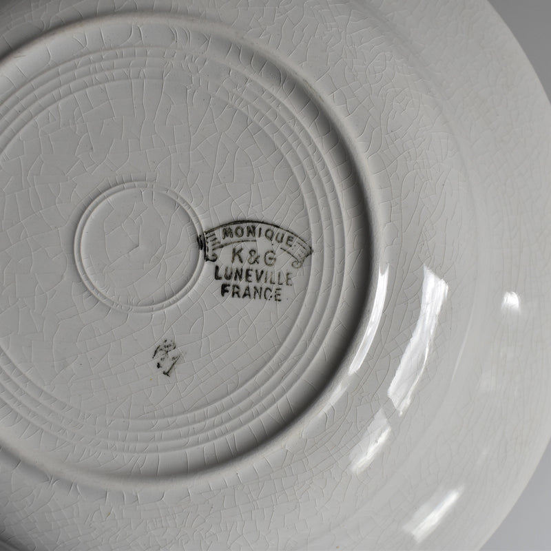 Antique Deep Plate K&G Luneville Monique C